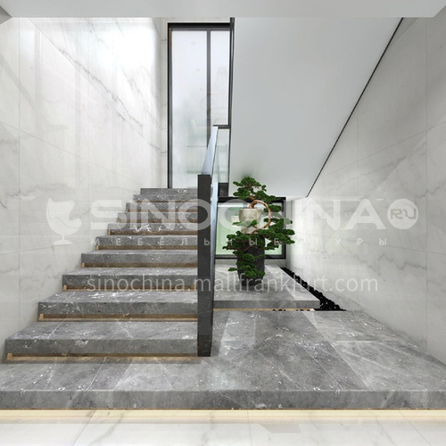 Natural gray modern marble staircase M-YA03H